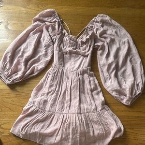 PRINCESS POLLY Pink Puff Sleeve Dress